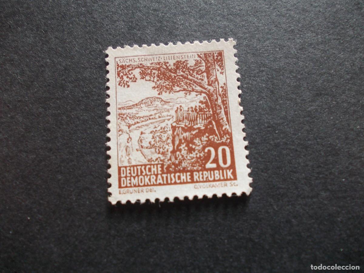 Sellos: Sello Lilienstein 20 DDR Alemania Oriental paisaje S&auml;chsische Schweiz filatelia historico