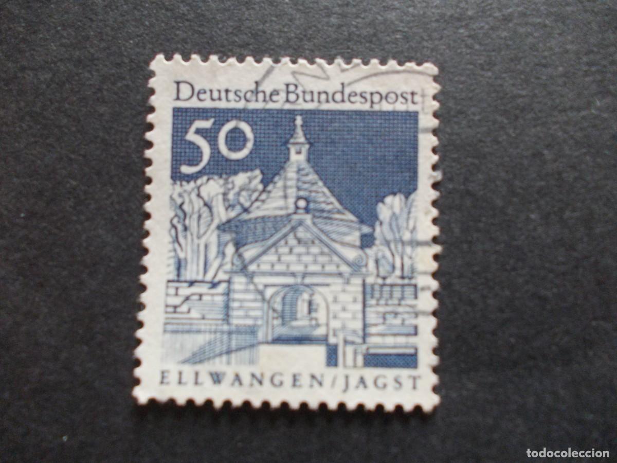 Stamps: Sello Ellwangen Jagst 50 Alemania arquitectura filatelia hist&oacute;rica