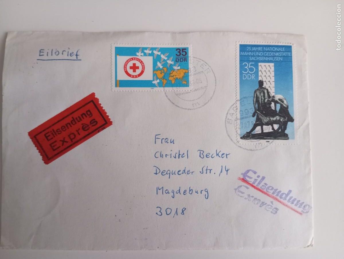 Sellos: ALEMANIA, DDR, CORREO EXPR&Eacute;S, MARCAS FERROVIARIAS, VER DORSO Y DESCRIPCI&Oacute;N