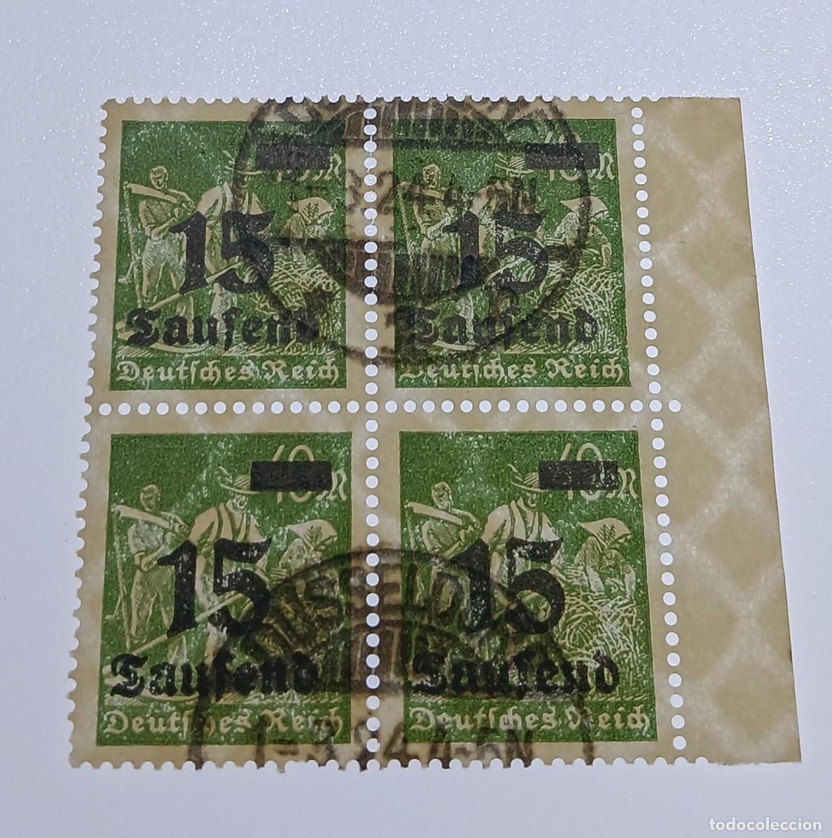 Sellos: Imperio alem&aacute;n 1923 M279 bloque en borde de hoja