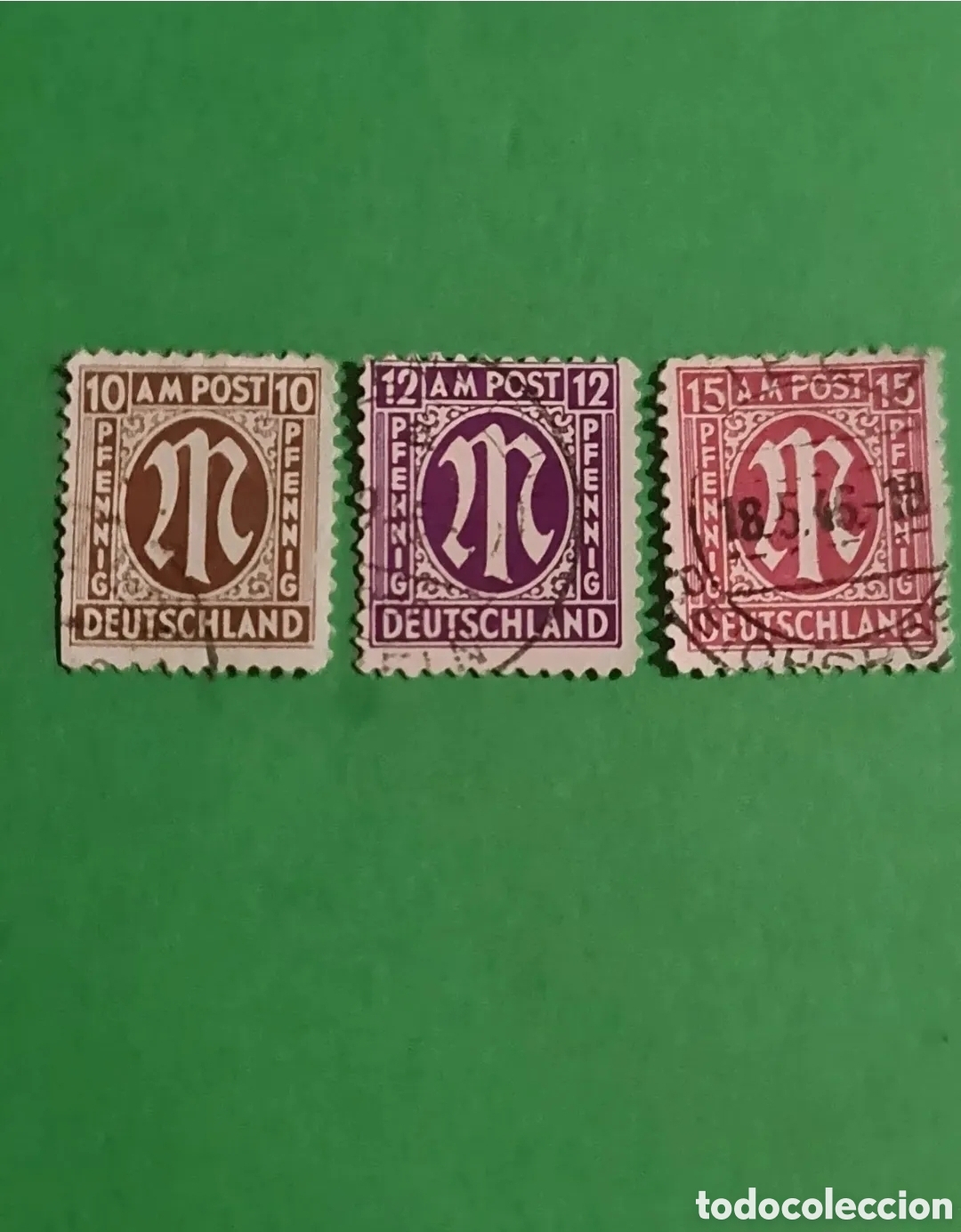 Briefmarken: Lote 3 sellos postales Alemania