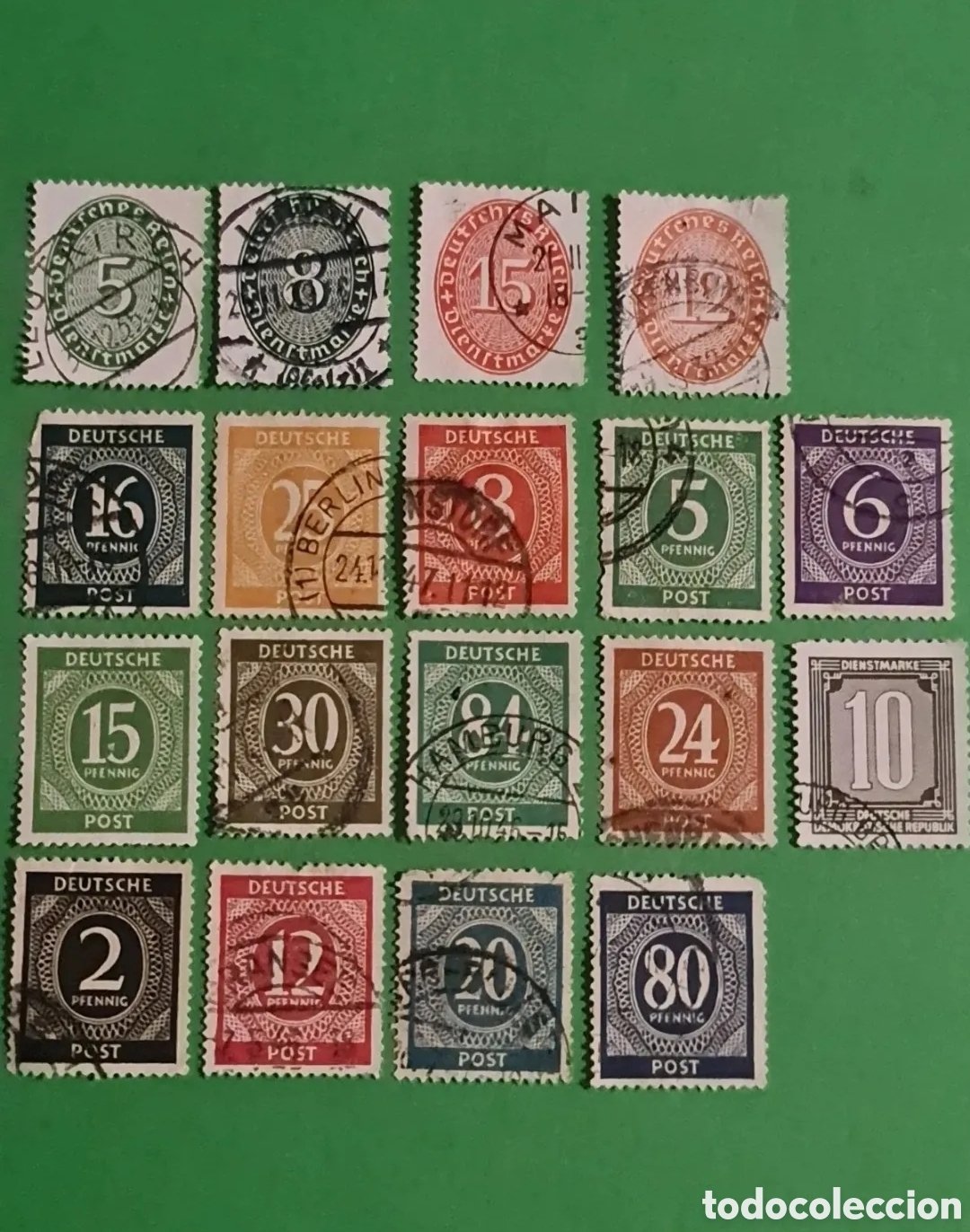Briefmarken: Coleccion 18 sellos postales antiguos de Alemania