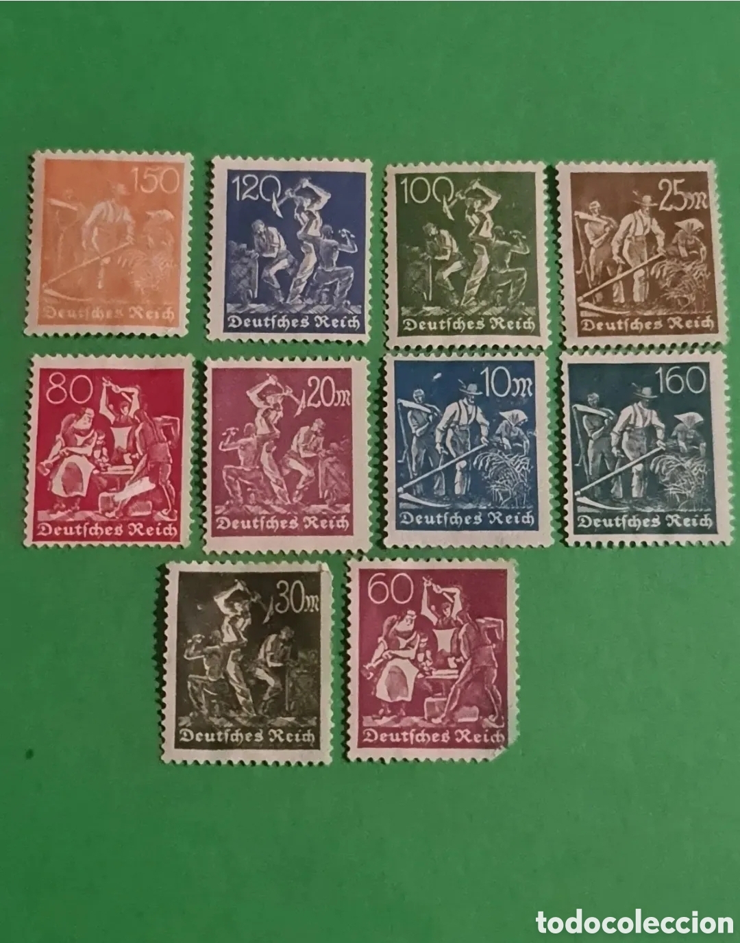 Briefmarken: Lote 10 sellos postales hist&oacute;ricos de Alemania.