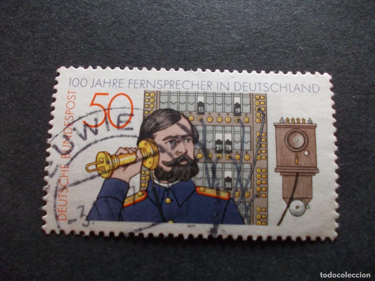 Timbres: Sello 100 a&ntilde;os tel&eacute;fono 50 Alemania telecomunicaciones hist&oacute;ricas filatelia 1977