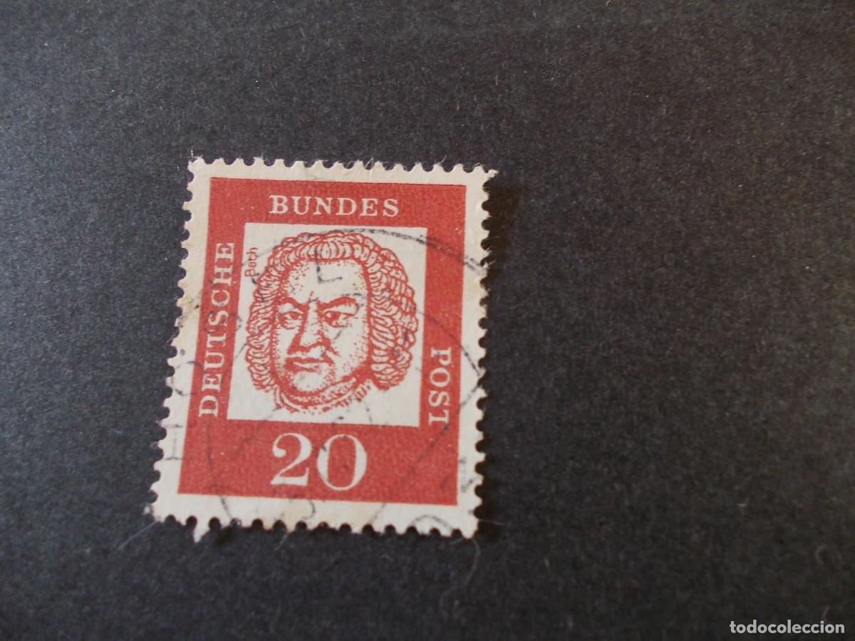 Stamps: Sello Johann Sebastian Bach 20 Deutsche Bundespost Alemania m&uacute;sica cl&aacute;sica filatelia RFA