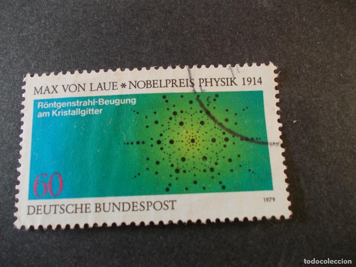 Timbres: Sello Max von Laue 60 Deutsche Bundespost 1979 Alemania f&iacute;sica Nobel filatelia