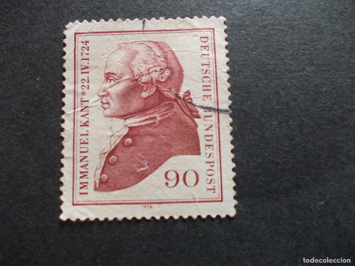 Sellos: Sello Immanuel Kant 90 Deutsche Bundespost 1974 Alemania filosof&iacute;a filatelia