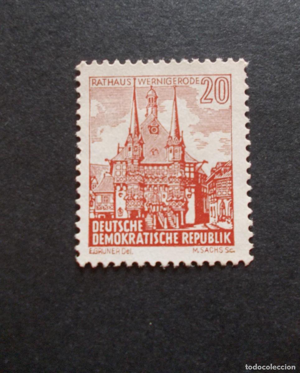 Briefmarken: Sello Rathaus Wernigerode 20 DDR Alemania Oriental arquitectura filatelia RDA