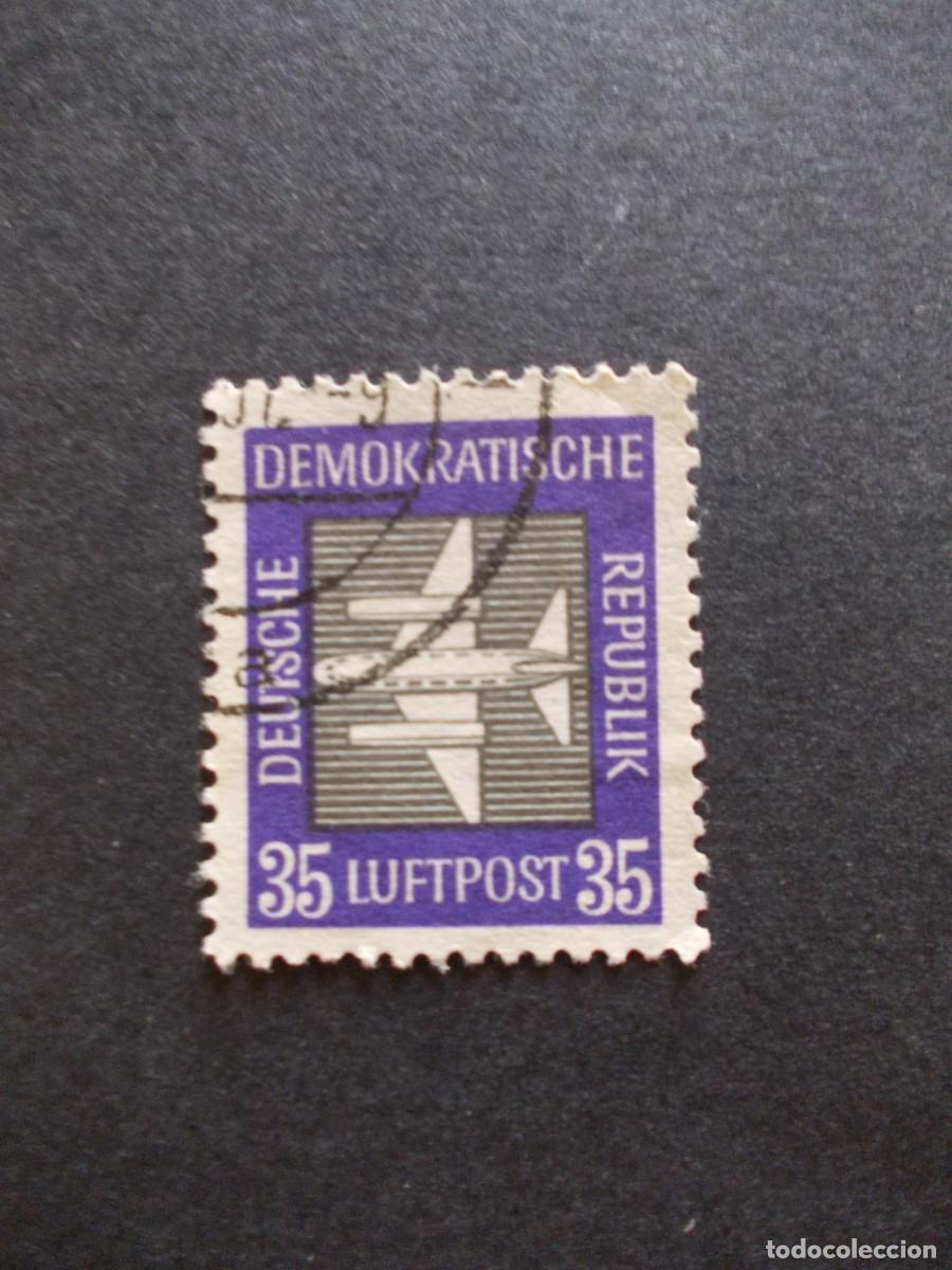 Timbres: Sello Luftpost 35 DDR avi&oacute;n Alemania Oriental correo a&eacute;reo filatelia RDA