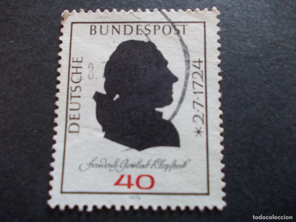 Timbres: Sello Friedrich Gottlieb Klopstock 40 Deutsche Bundespost Alemania poeta filatelia 1974