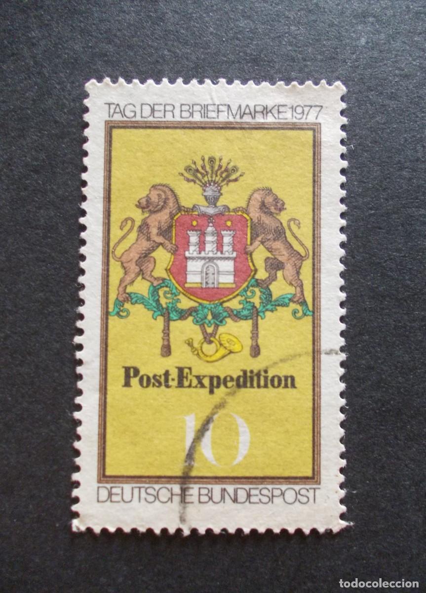 Timbres: Sello Tag der Briefmarke 1977 Post-Expedition 10 Deutsche Bundespost Alemania escudo postal