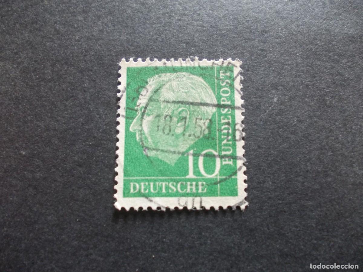 Timbres: Sello Theodor Heuss 10 Deutsche Bundespost Alemania presidente RFA rep&uacute;blica federal Alemana
