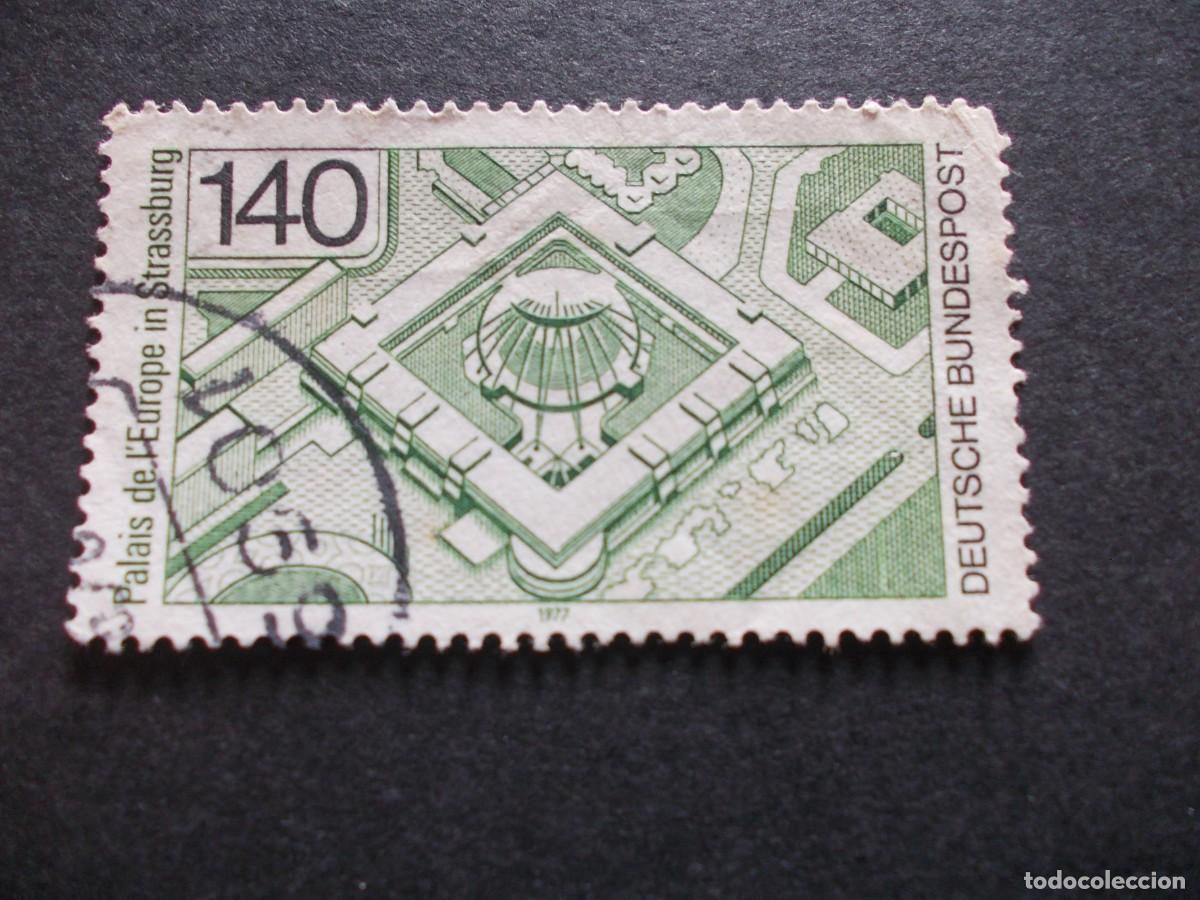 Timbres: Sello Palais de l&rsquo;Europe Strasbourg 140 Deutsche Bundespost 1977 Alemania Europa filatelia