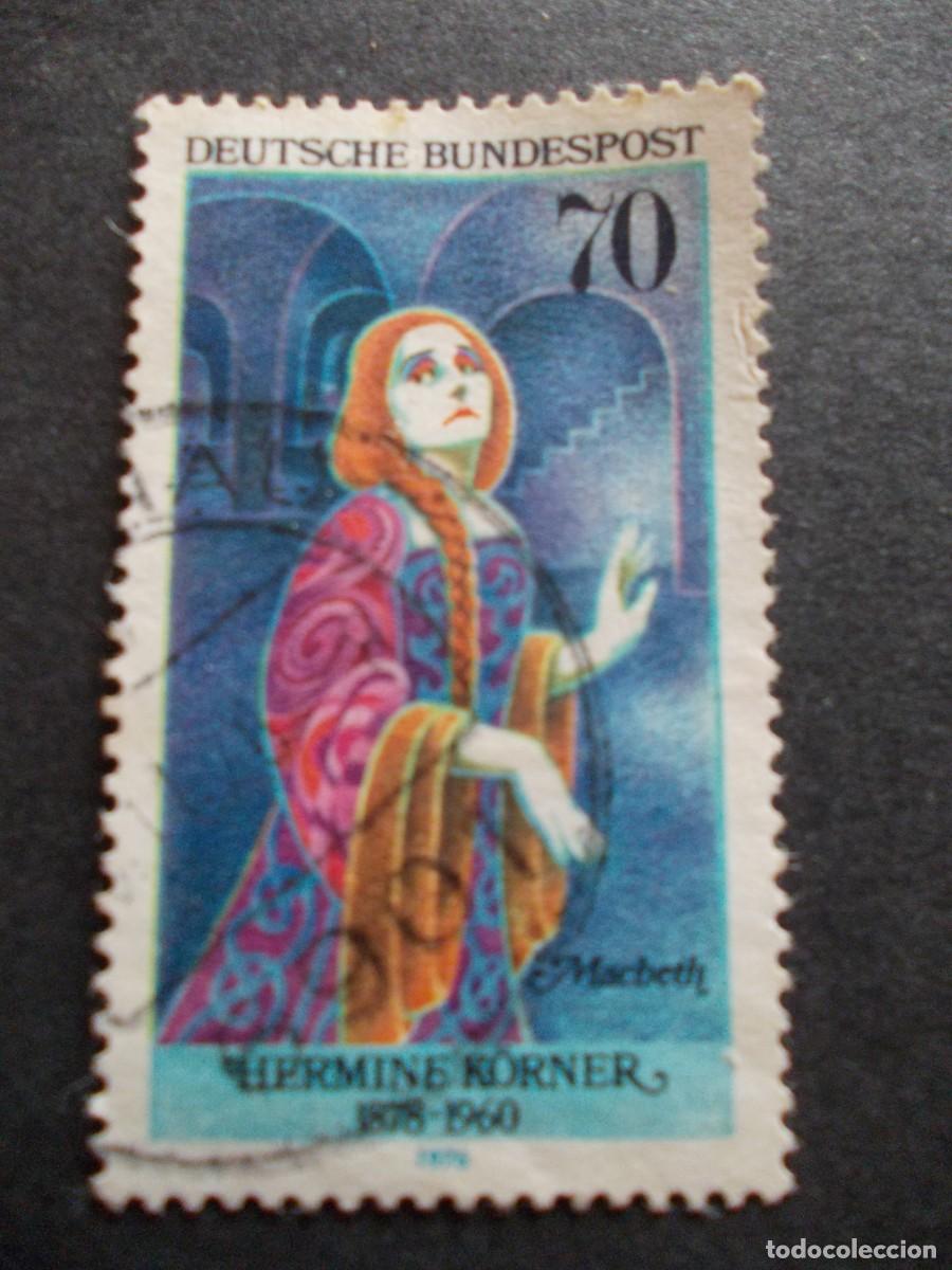 Timbres: Sello Hermine K&ouml;rner Macbeth 70 Deutsche Bundespost 1978 Alemania teatro CEPT
