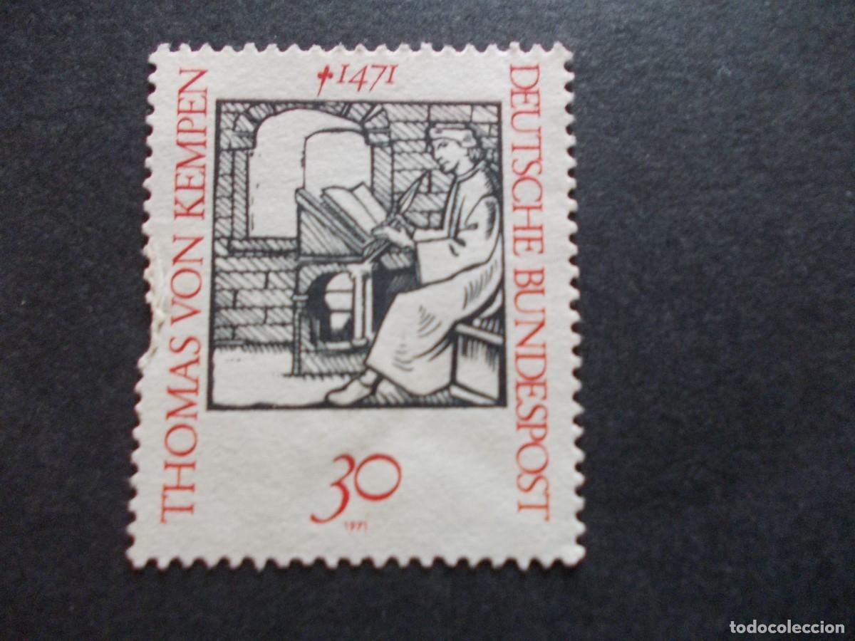 Timbres: Sello Thomas von Kempen 30 Deutsche Bundespost 1971 Alemania figura hist&oacute;rica filatelia