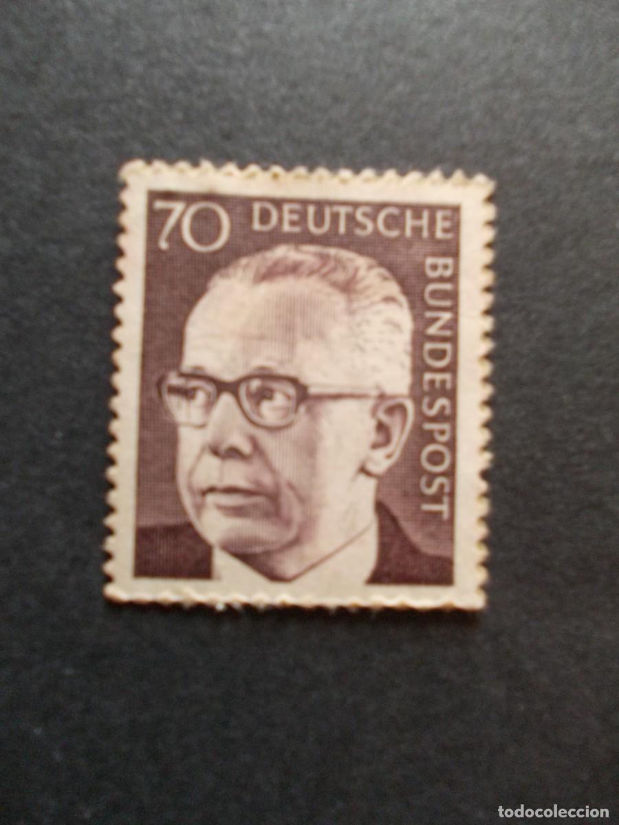 Sellos: Sello Gustav Heinemann 70 Deutsche Bundespost marr&oacute;n Alemania presidente rep&uacute;blica Federal RFA