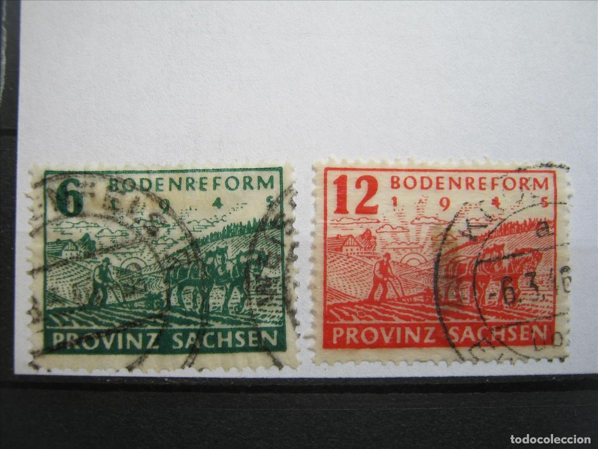 Sellos: ALEMANIA ZONA SOVI&Eacute;TICA SAJONIA 1945 SERIE YVERT 201/21A USADOS PERFECTOS.