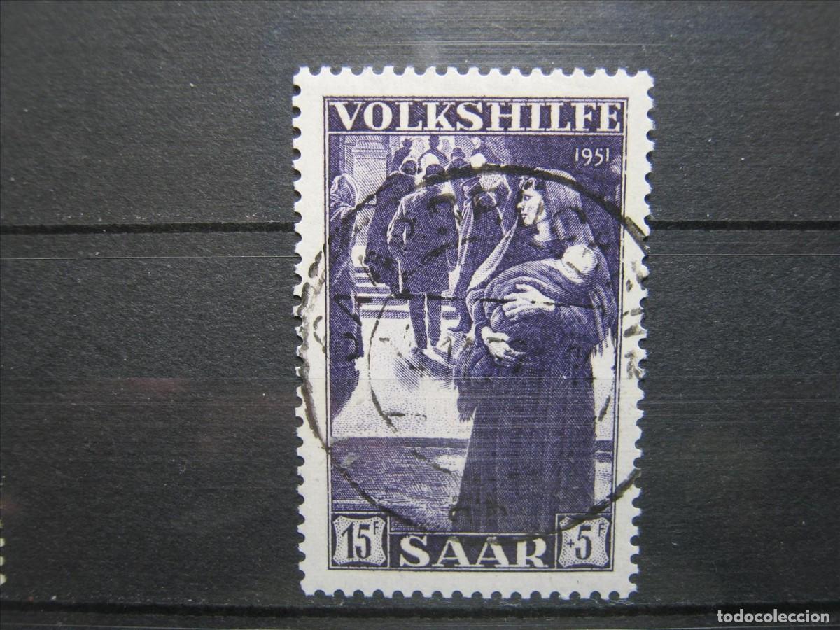 Sellos: ALEMANIA SARRE SAAR 1951 YVERT 297 USADO DE FAVOR PERFECTO.