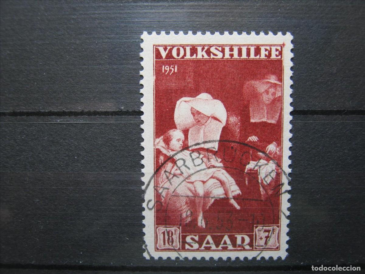 Sellos: ALEMANIA SARRE SAAR 1951 YVERT 298 USADO PERFECTO.