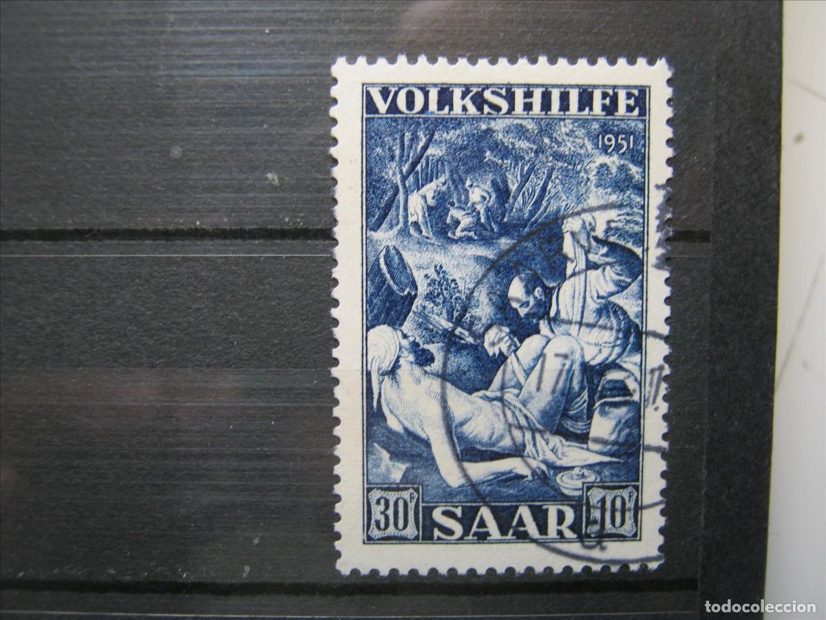 Sellos: ALEMANIA SARRE SAAR 1951 YVERT 299 USADO PERFECTO.