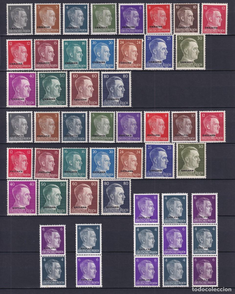 Briefmarken: Ocupaci&oacute;n Alemana, Ukrania / Ostland, Conjunto de series completas, [SIN FIJASELLOS.]