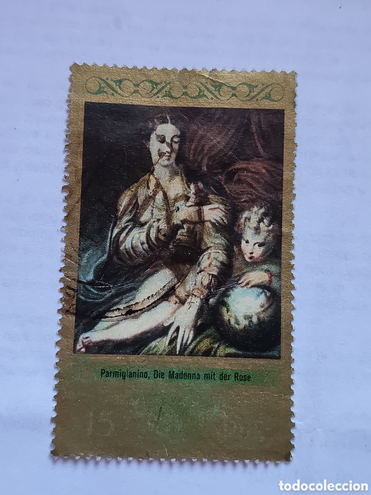 Sellos: Sello de la DDR reproduce la pintura de la Madonna con la rosa de Parmigianino 1973