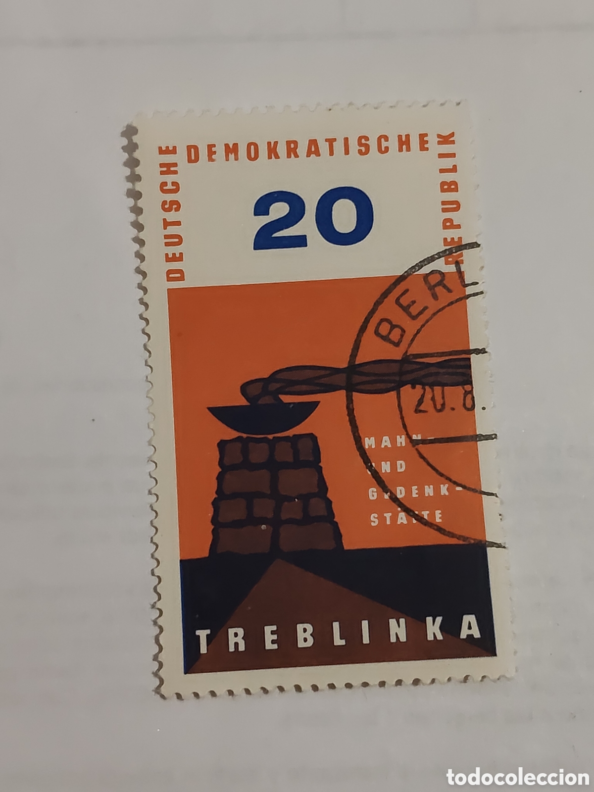 Sellos: Sello de la DDR campo de concentraci&oacute;n y exterminio de Treblinka 1963