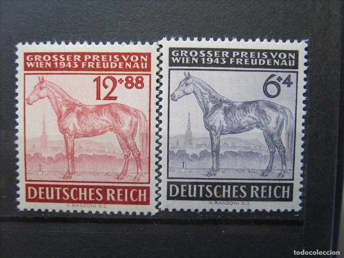 Francobolli: ALEMANIA IMPERIO REICH 1943 CABALLOS SERIE YVERT 777/778 MNH** SIN CHARNELA LUJO.
