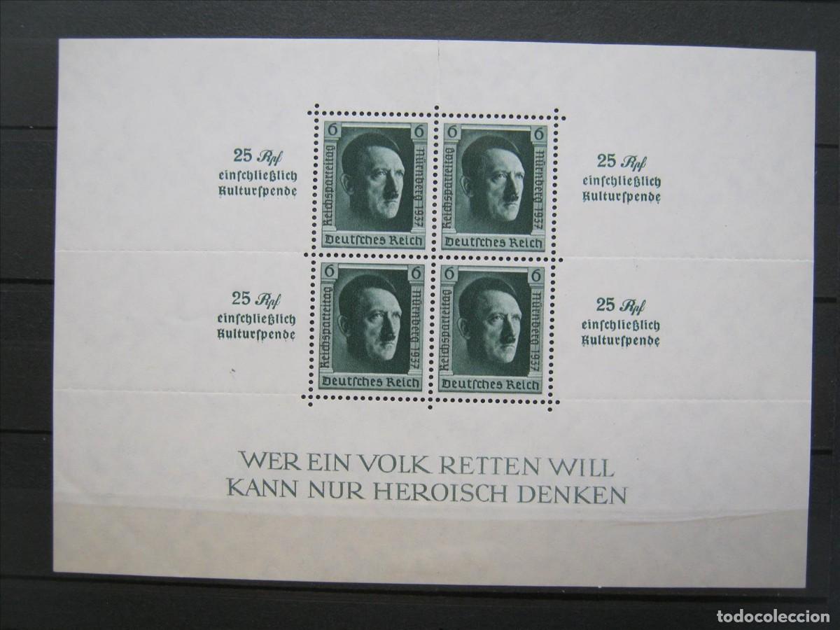 Timbres: ALEMANIA IMPERIO REICH 1937 HITLER HOJA BLOQUE YVERT HB 11 MH* CON LOS SELLOS MNH** LUJO LEER.