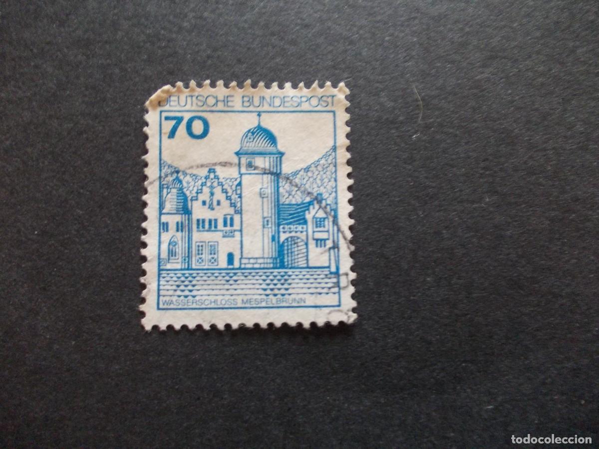 Selos: Sello Deutsche Bundespost 70 Wasserschloss Mespelbrunn Castillo de Mespelbrunn RFA alem&aacute;n 1977