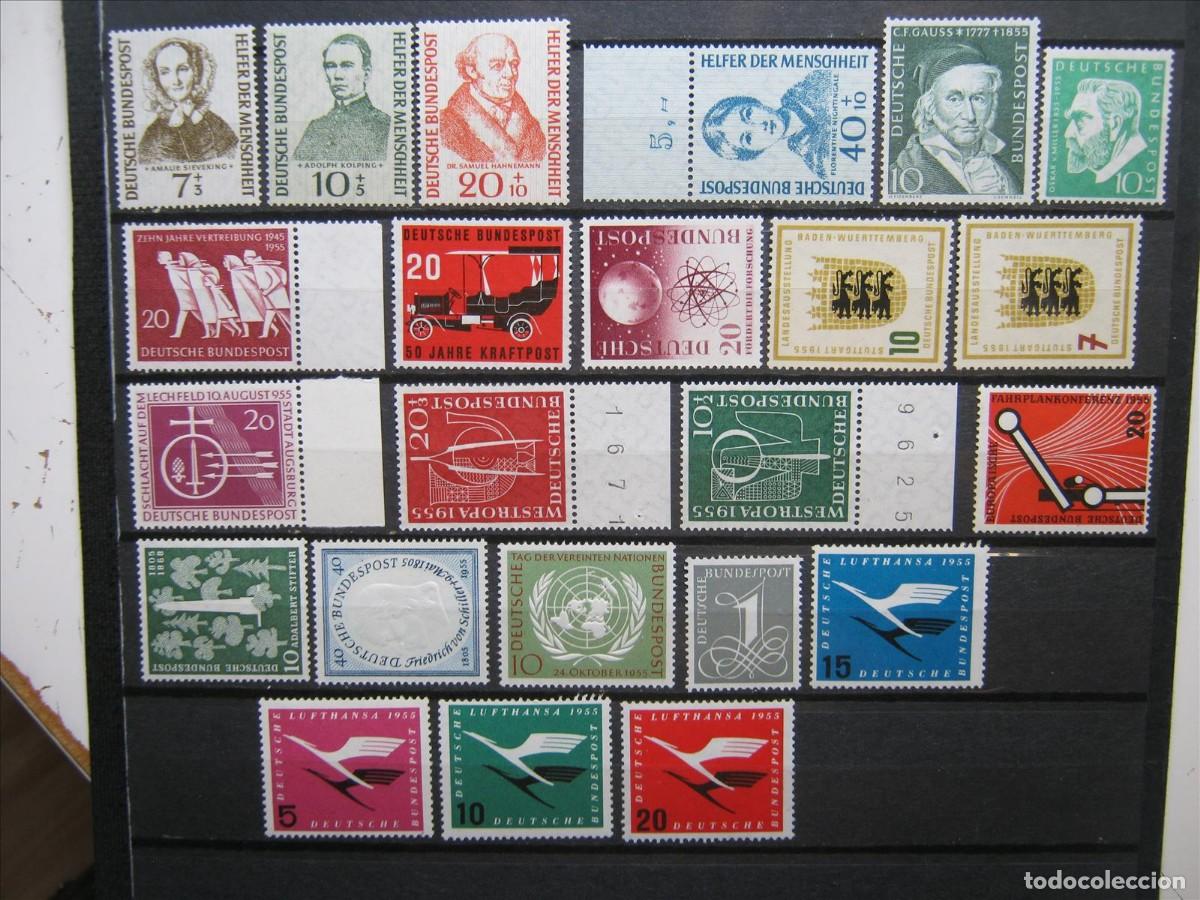 Selos: ALEMANIA FEDERAL 1955 A&Ntilde;O COMPLETO MNH** SIN CHARNELA LUJO.