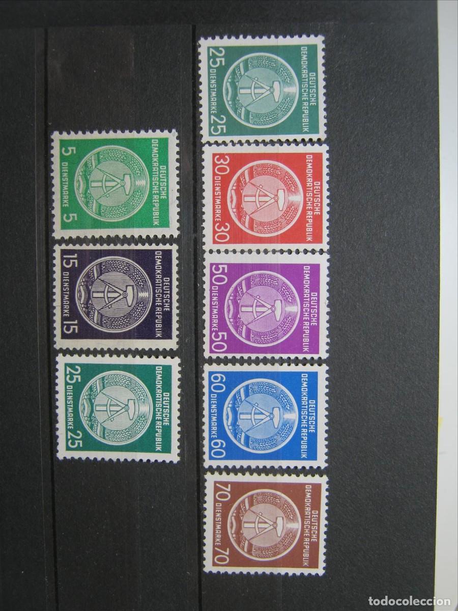 Selos: DDR ALEMANIA ORIENTAL SERVICIO 1954 YVERT 10, 11, 14, 15 Y 16 + 3 DE 1955 MNH** SIN CHARNELA LUJO.