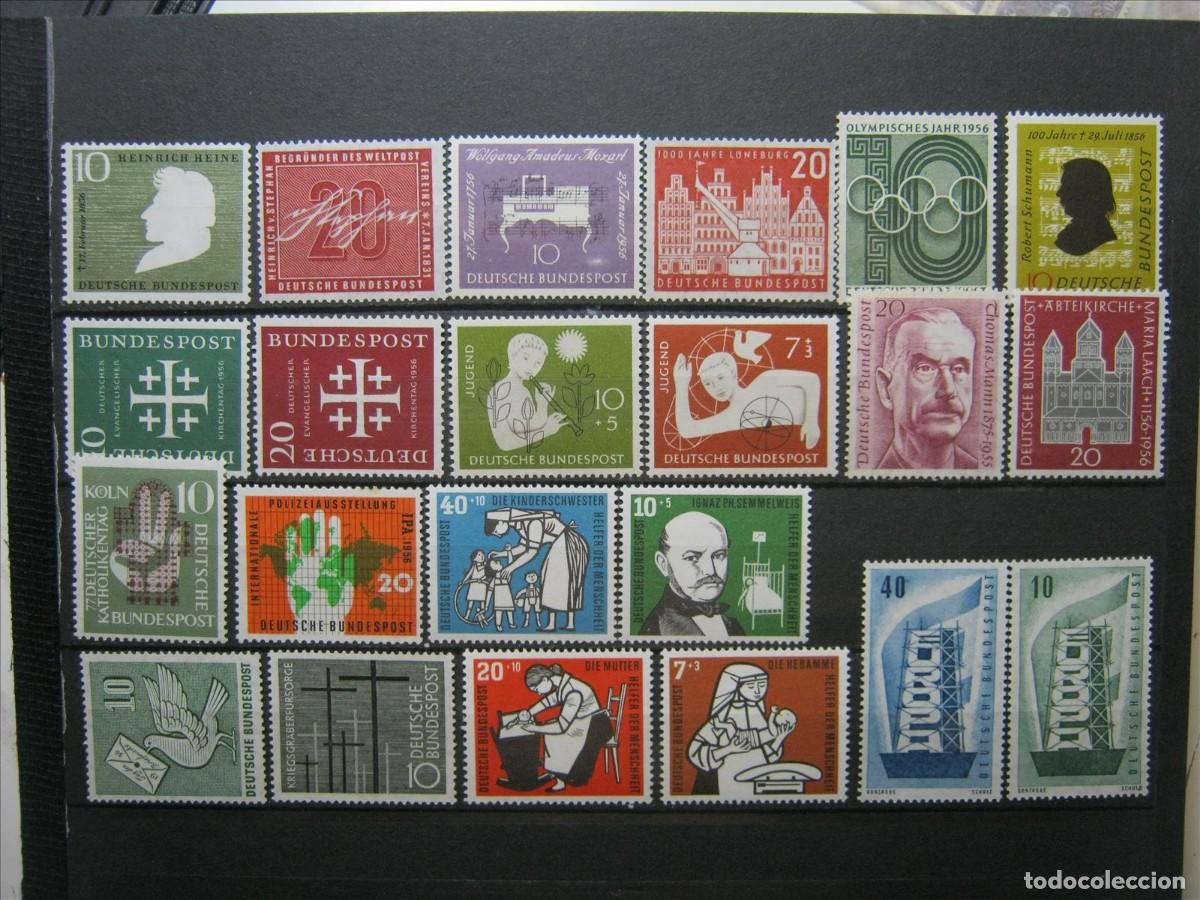 Selos: ALEMANIA FEDERAL 1956 A&Ntilde;O COMPLETO MNH** SIN CHARNELA LUJO.