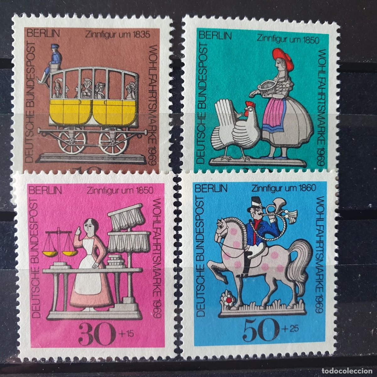 Sellos: ALEMANIA BERL&Iacute;N. YVERT 318/321**. A&Ntilde;O 1969