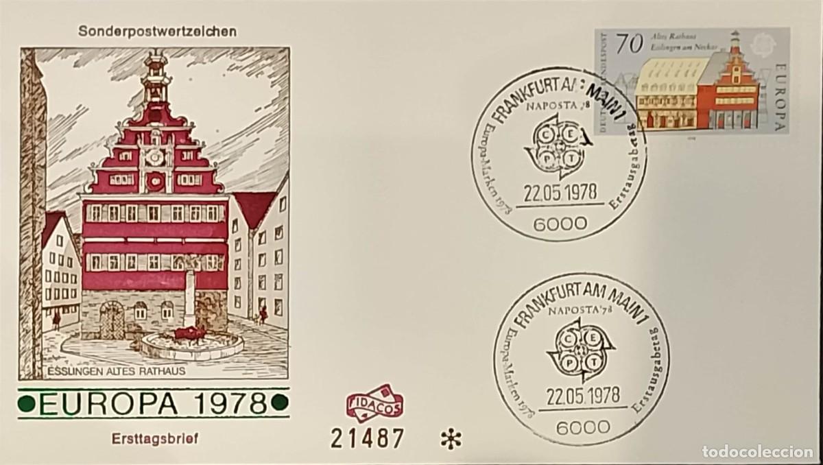Sellos: TS) 1978, GERMANY, FIRST DAY COVER FEATURING THE FA&Ccedil;ADE OF A HISTORIC BUILDING IN THE CITY OF ESSLIN