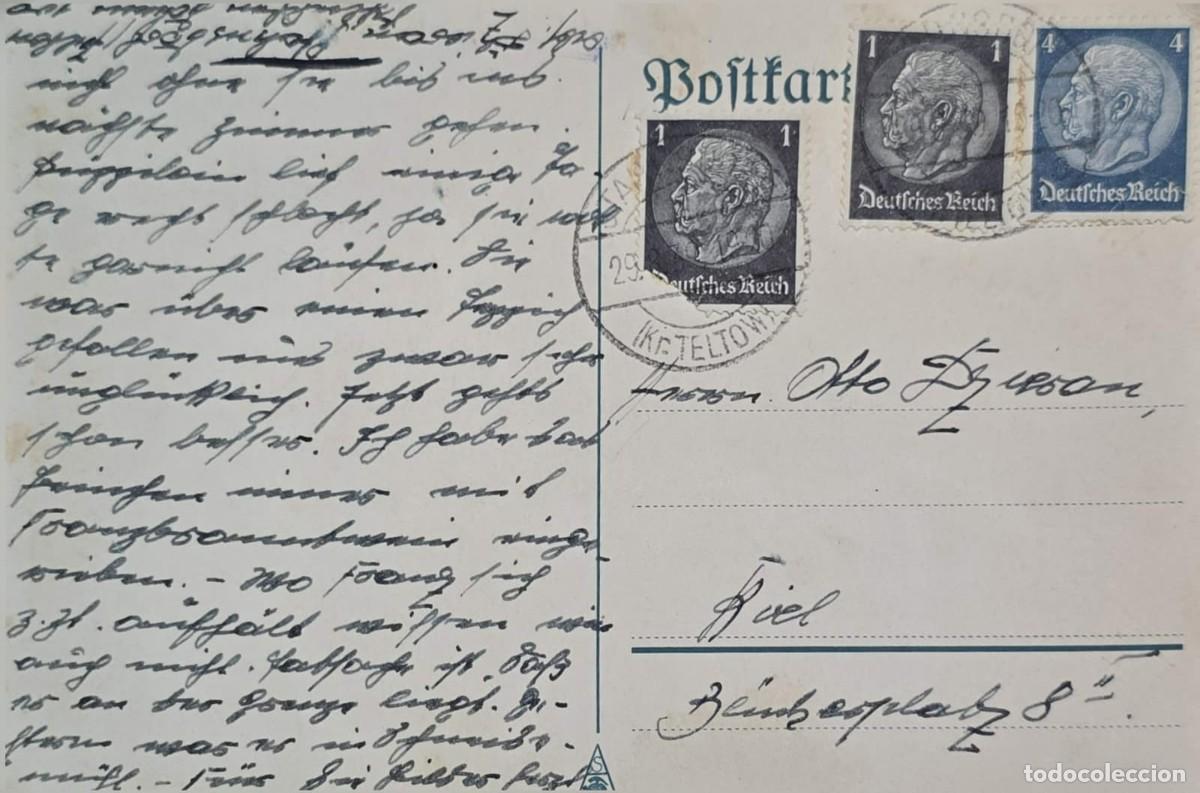 Sellos: TS) 1930 GERMANY, POSTCARD, CARD SENT FROM STAHNSDORF TO KIEL,WITH PRESIDENT PAUL VON HINDENBURG,VF.