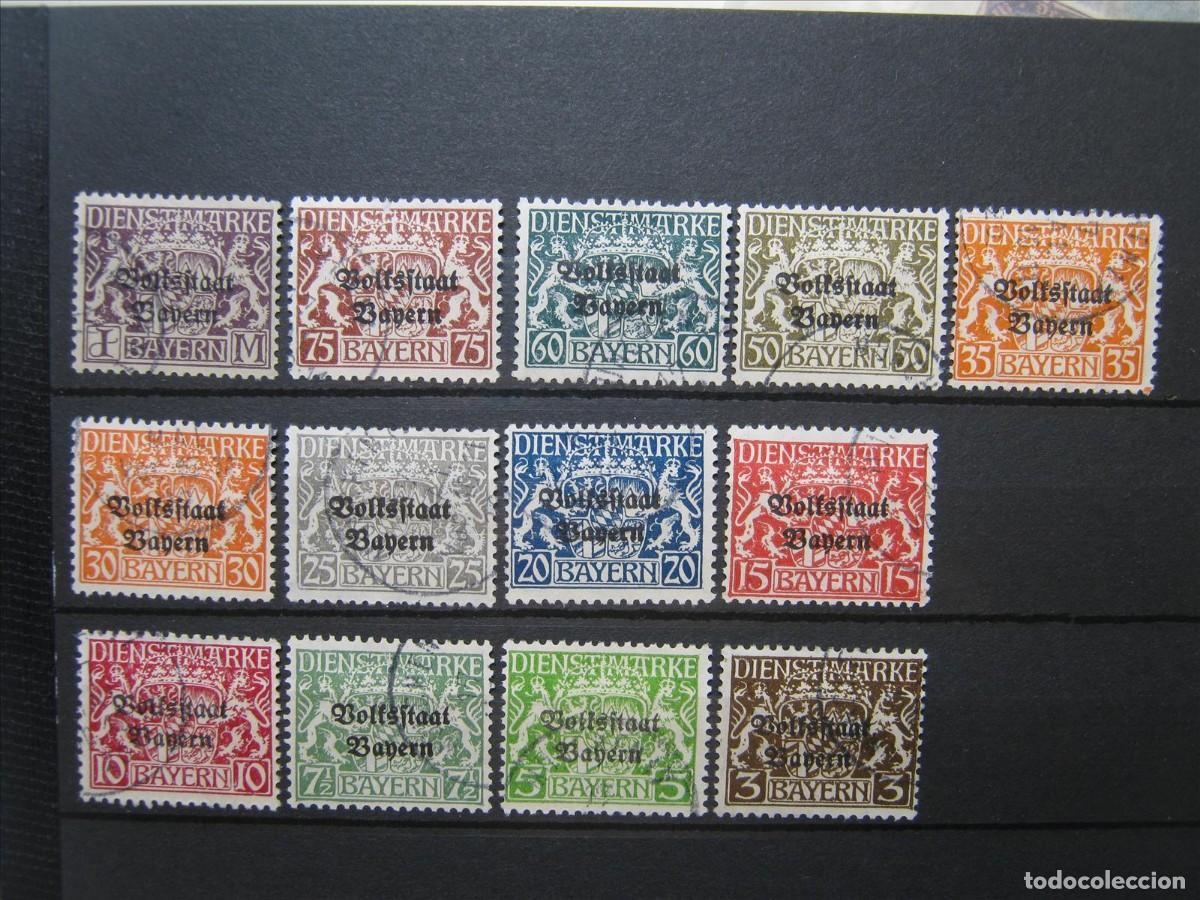 Briefmarken: ALEMANIA ESTADO BAVIERA 1919 SERVICIO SERIE YVERT 30/42 USADOS BIEN.