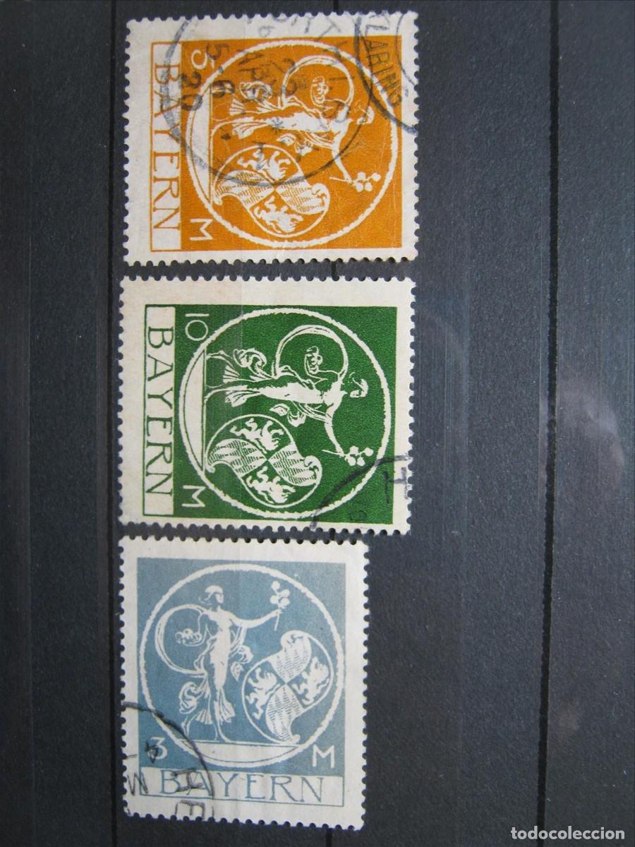 Stamps: ALEMANIA ESTADO BAVIERA 1920 YVERT 193, 194 Y 192 USADOS LEER VALOR +80&euro;.