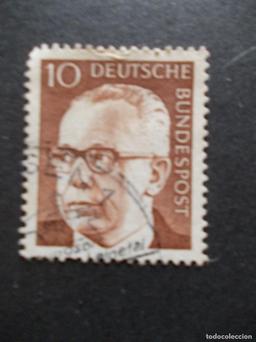 Briefmarken: Sello RFA Deutsche Bundespost 10 Gustav Walter Heinemann presidente alem&aacute;n republica federal alemana