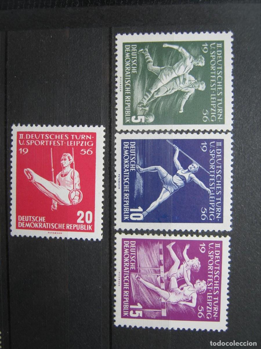 Timbres: DDR ALEMANIA ORIENTAL 1956 DEPORTES SERIE YVERT 254/257 MNH** SIN CHARNELA LUJO.