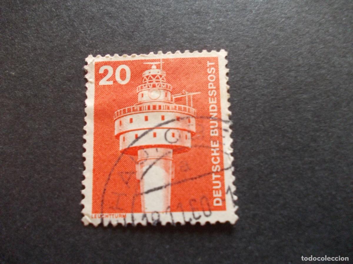Timbres: Sello Deutsche Bundespost 20 Leuchtturm faro alem&aacute;n Alte Weser industria mar&iacute;tima RFA 1975