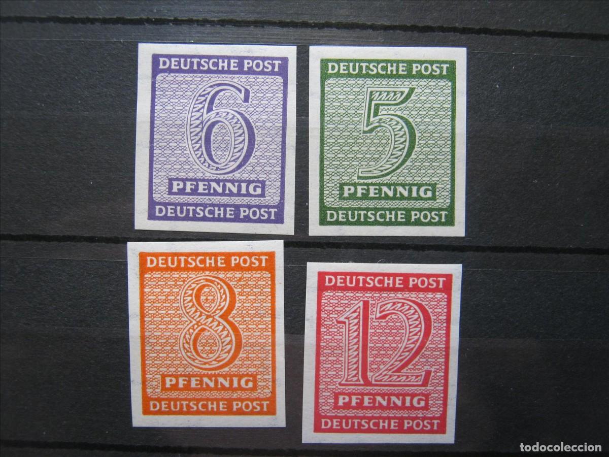 Timbres: ALEMANIA ZONA SOVI&Eacute;TICA SAJONIA OCCIDENTAL 1945 SERIE MICHEL 116 Y/119 Y MH* LUJO.