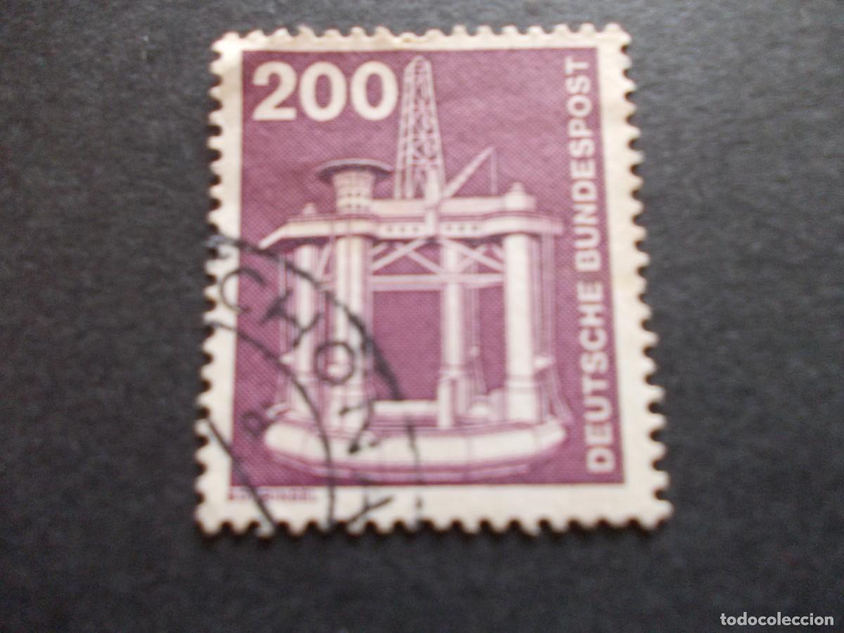 Timbres: Sello plataforma petrolera 200 Deutsche Bundespost Alemania industria offshore t&eacute;cnica 1975