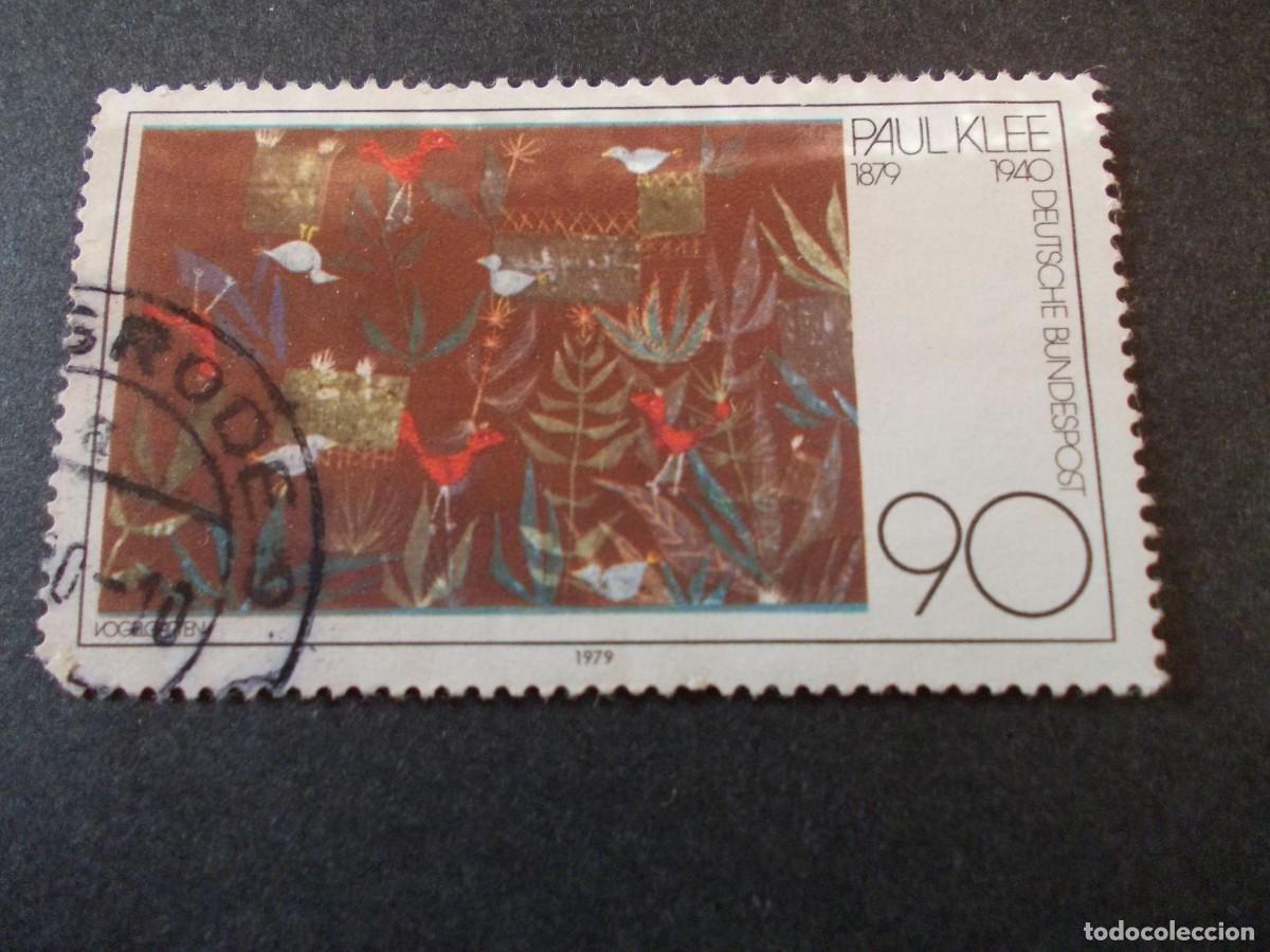 Stamps: Sello Paul Klee Vogelbild 90 Deutsche Bundespost 1979 arte moderno filatelia conmemorativa RFA