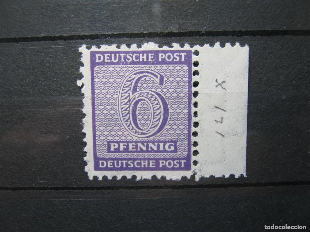 Sellos: ALEMANIA ZONA SOVI&Eacute;TICA SAJONIA OCCIDENTAL 1945 MICHEL 117 B X MNH** SIN CHARNELA LUJO RARO.
