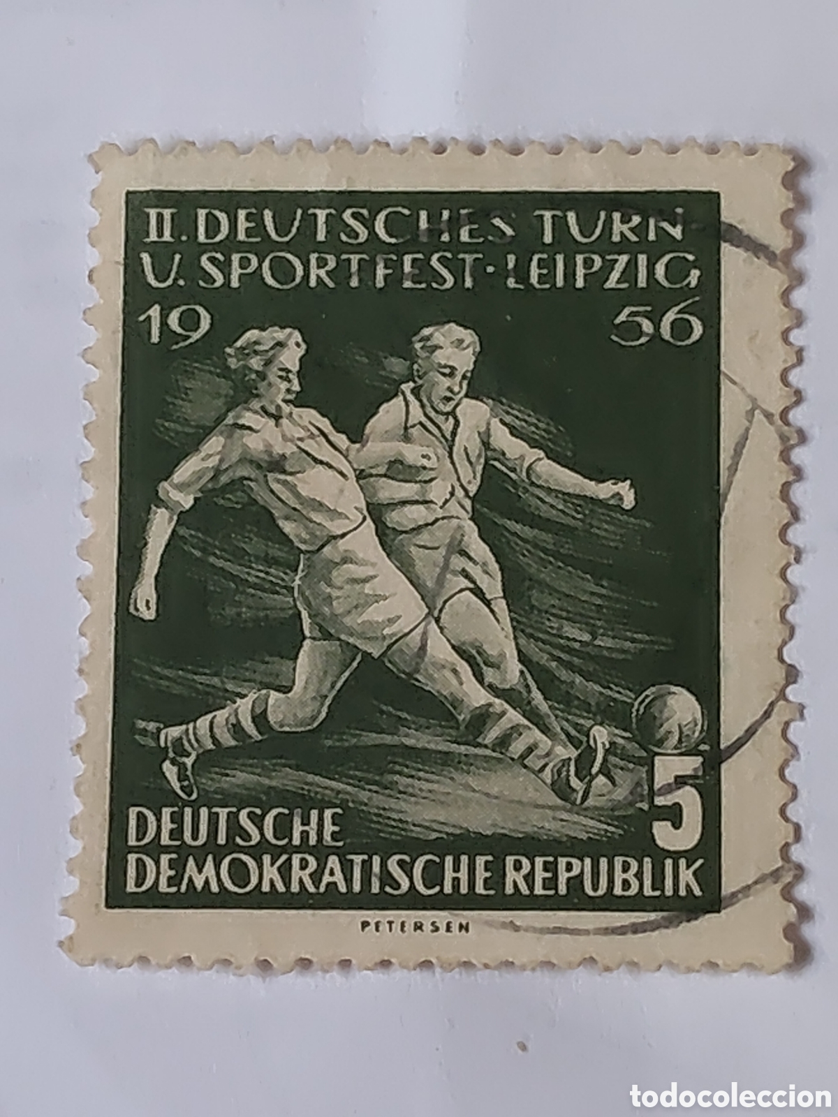 Sellos: Sello de la DDR 2&ordm; festival alem&aacute;n de Gimnasia y deportes Leipzig 1956
