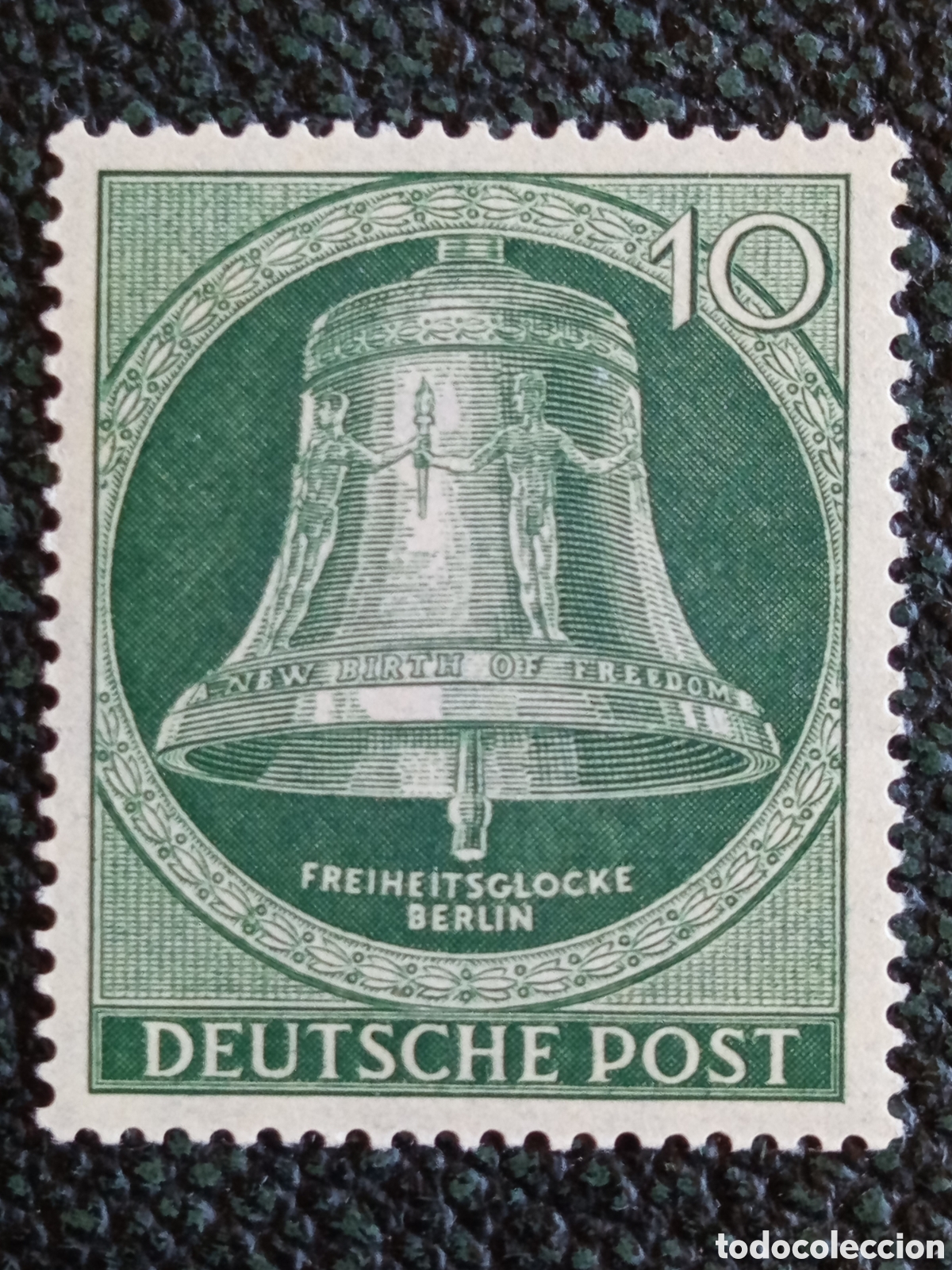Sellos: Berl&iacute;n Oeste 1951 Sello Campana de la Libertad Clapper Centro MH Michel 102