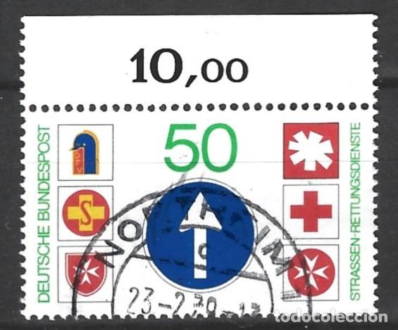 Sellos: ALEMANIA - FEDERAL - 1979 - SERVICIOS DE ASISTENCIA EN CARRETERA - CON BORDE - MI: 1004 - SELLADO