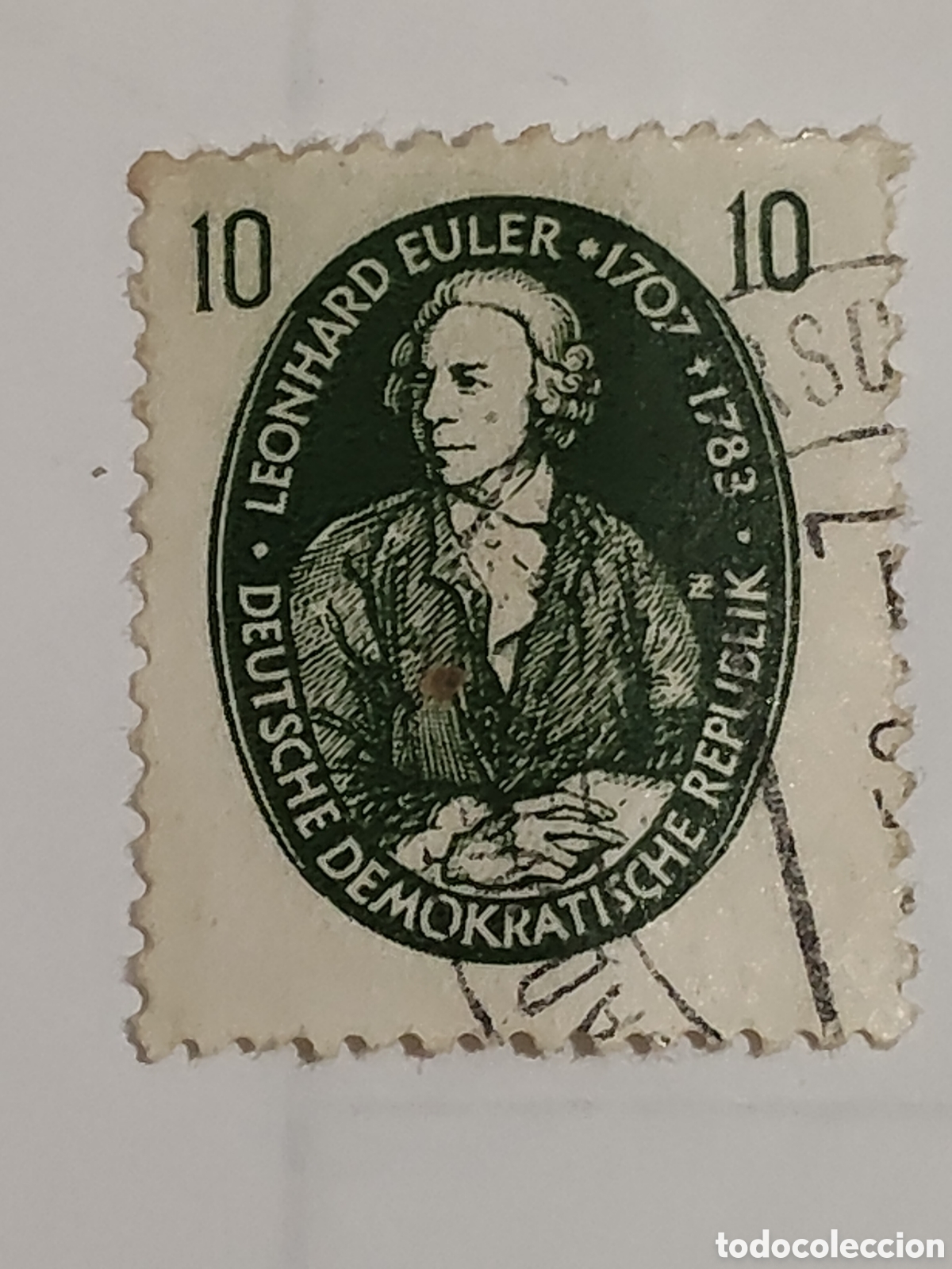 Sellos: Sello de la DDR Leonhard Euler matem&aacute;tico y f&iacute;sico Suizo 1957