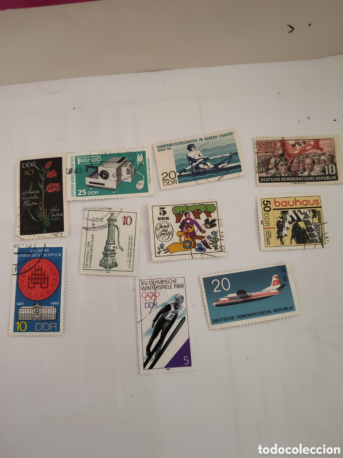 Sellos: 10 sellos antiguos de la DDR variados